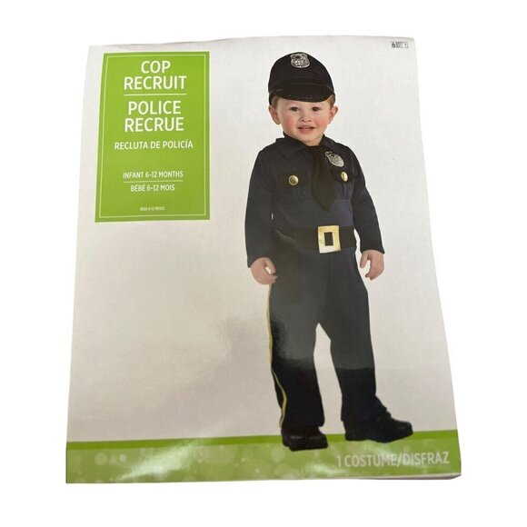 Infant 6-12 Months Policeman Cop Recruit Halloween Costume - Picture 4 of 6